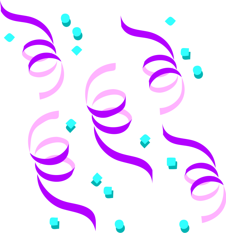777x800 Single Streamers And Confetti Clipart