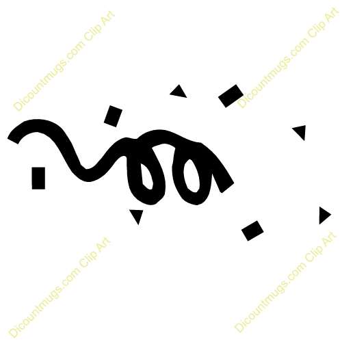 500x500 Streamers Clipart Black And White