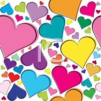 350x350 Colorful Heart Confetti Background