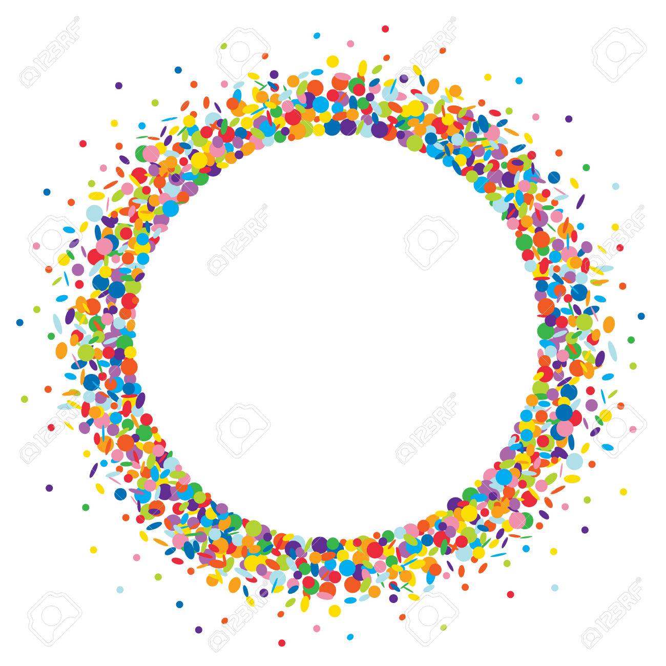 1300x1300 Confetti Round Frame Royalty Free Cliparts, Vectors, And Stock