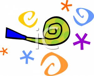 300x242 Noisemaker And Confetti Clipart Image
