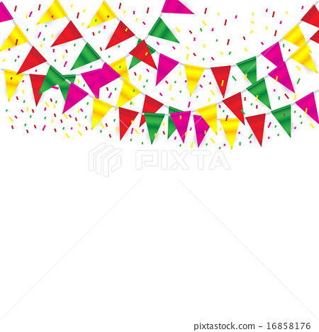 450x468 Celebrate Banner. Party Flags With Confetti