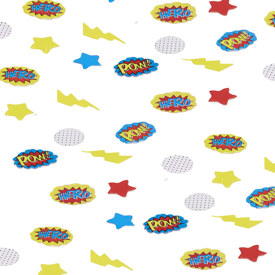 900x900 Comic Superhero Party Table Confetti By Ginger Ray