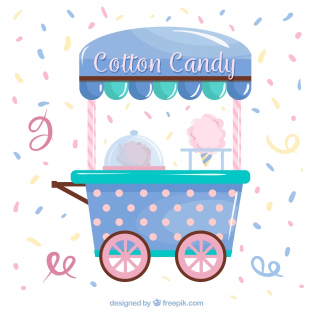 626x626 Confetti Background With Cotton Candy Cart Vector Free Download