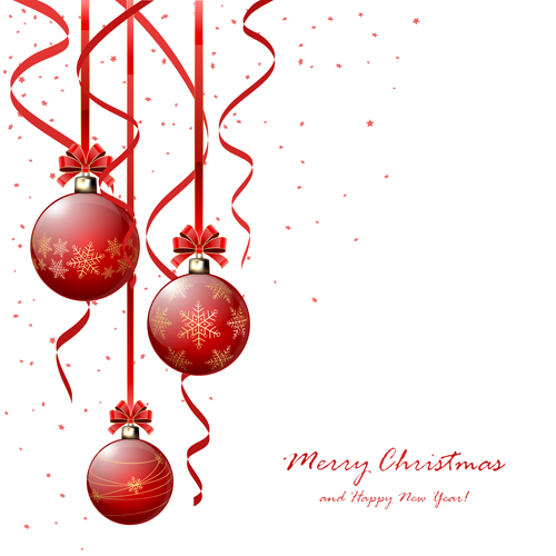 500x500 Red Christmas Balls With Confetti Vector