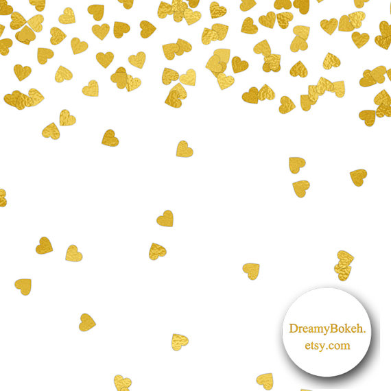 570x570 Gold Foil Hearts Confetti Digital Paper Frames Borders 12x12