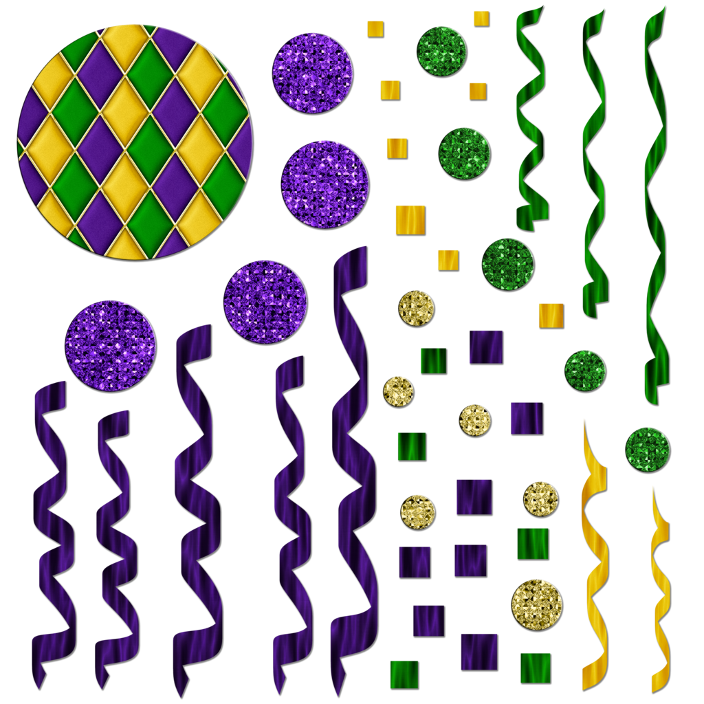 1024x1024 Free Mardi Gras Themed Streamersconfetti Graphics By