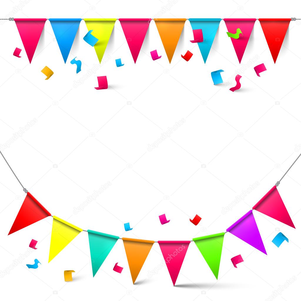 1024x1024 Flags And Confetti Vector Illustration Isolated On White