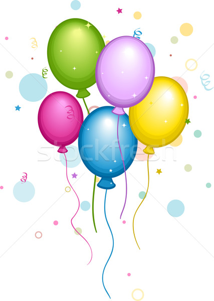 427x600 Balloons And Confetti Vector Illustration Lenm ( 945005