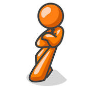 170x170 Clip Art Of Orange Man Leaning Against Dice K8985822