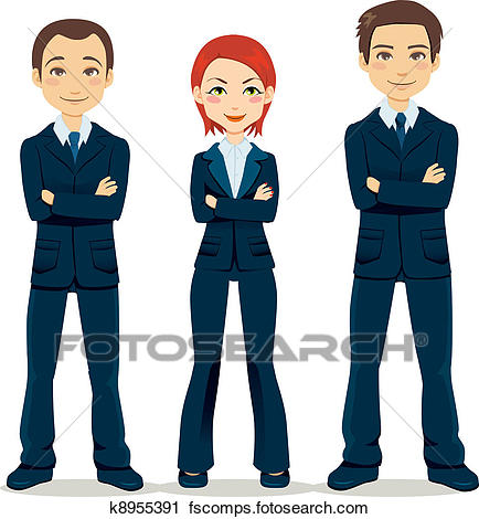 434x470 Clipart Of Confident Business Team K8955391