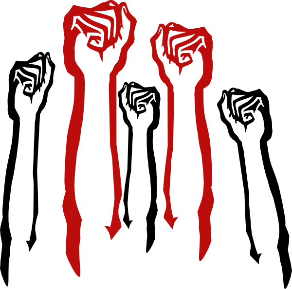 600x594 Redblack Fist Clip Art