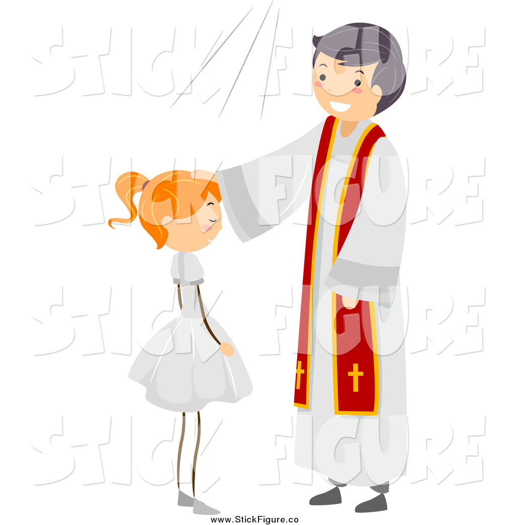 1024x1044 Clip Art Of A Red Haired Stick Girls Confirmation Ceremony By Bnp