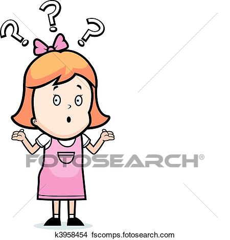 450x470 Clip Art Of Girl Confused K3947516