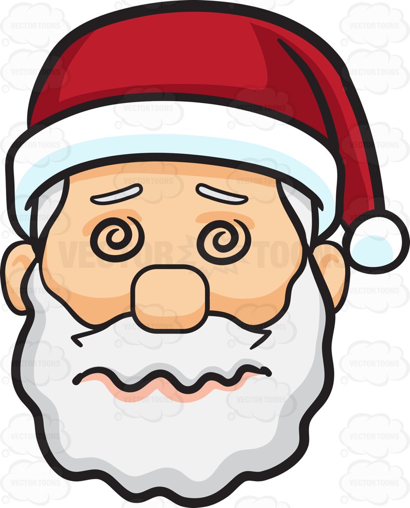 828x1024 A Dazed And Confused Face Of Santa Claus Cartoon Clipart