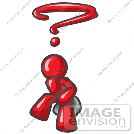 450x450 Clip Art Graphic Of A Red Guy Character Wondering
