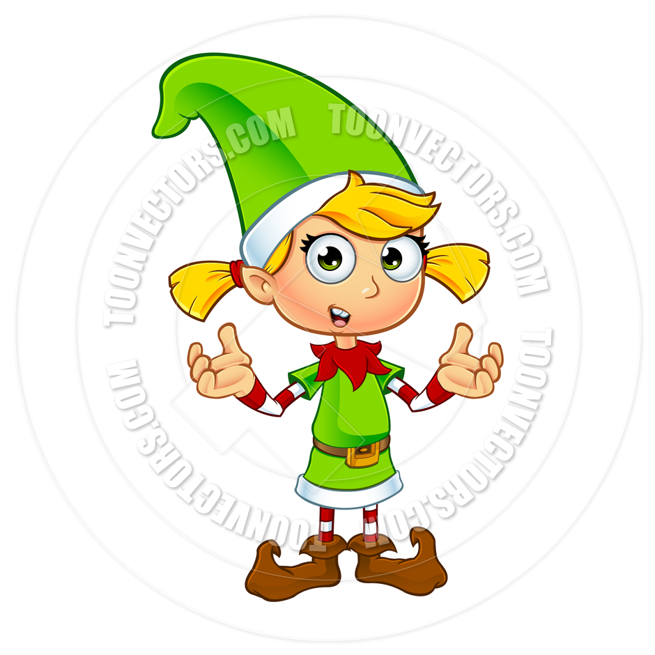 940x940 Cartoon Girl Christmas Elf Character In Green Confused By
