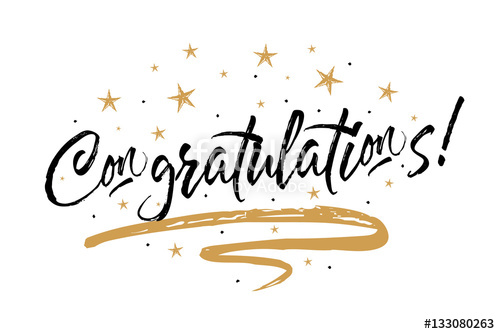 500x334 Congratulations Card, Congrats. Beautiful Greeting Scratched