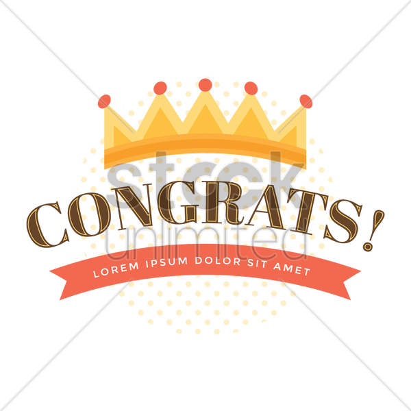 600x600 Congratulations Design Vector Image
