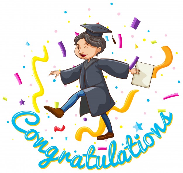 626x591 Congratulations Card Template With Man Holding Degree Vector