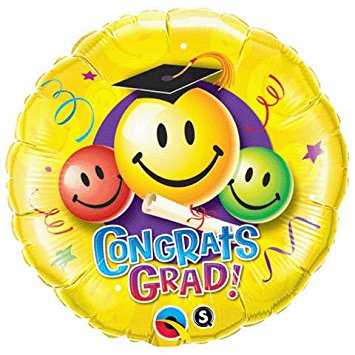 355x355 Congrats Grad Smiley Faces Diploma 18 Balloon