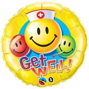 300x300 Qualatex Congrats Grad Smiley Faces Round 18 Foil Balloon Yellow