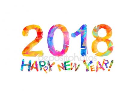 450x327 Congratulation Card. Happy New Year 2018 Stock Vector Ukususha
