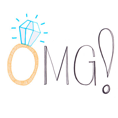 400x400 Congratulations Card. Engagement Card. Waiting On Cupid