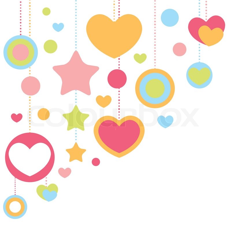 800x800 Cute Congratulation Card With Border Of Hearts Stock Vector