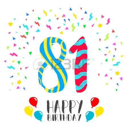 450x450 Happy Birthday Number 63, Greeting Card For Sixty Three Year