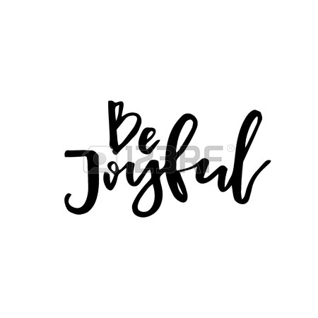 450x450 Merry Christmas Card With Calligraphy Be Joyful. Template