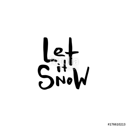 500x500 Merry Christmas Card With Calligraphy Let It Snow. Template