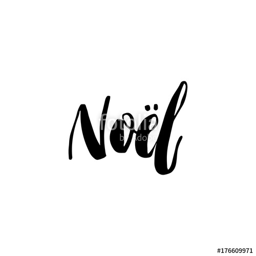 500x500 Merry Christmas Card With Calligraphy Noel. Template For Greetings