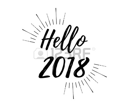 450x375 Merry Christmas Card With Sunburst And Calligraphy Hello 2018