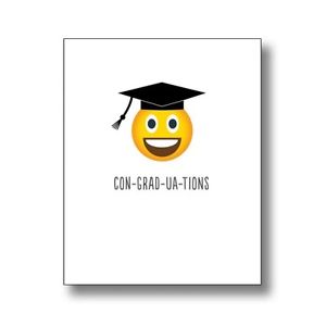 300x300 Graduation Smiley Face Emoji Emoticon Blank Graduation Card ~ Con