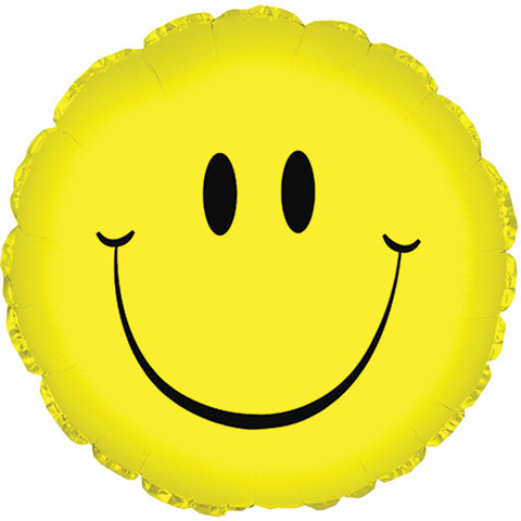 480x480 Bulk Smiley Face Foil Balloons, 18