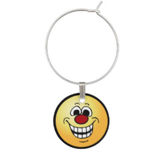 324x324 Smiley Face Wine Glass Charms Zazzle