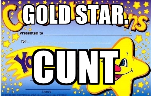 500x317 Gold Star. Cunt