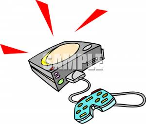 300x255 Controller Connected To A Video Game Console Clipart Picture