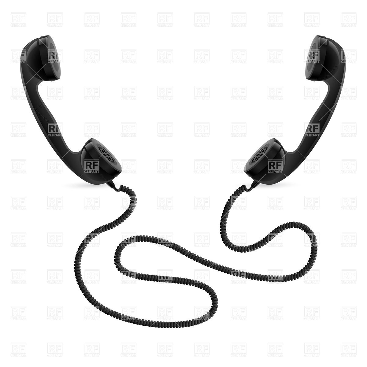 1200x1200 Two Retro Telephone Receivers Connected With Wire Royalty Free