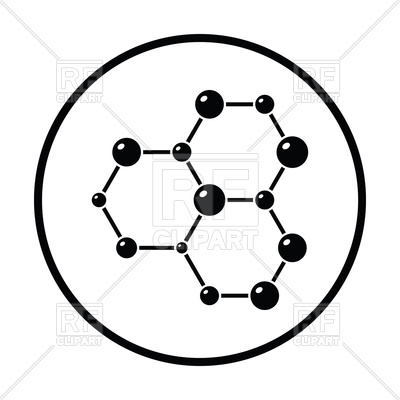 400x400 Icon Of Chemistry Hexa Connection Of Atoms Royalty Free Vector