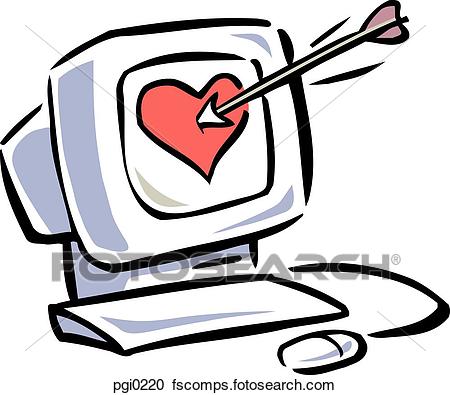 450x395 Stock Illustrations Of Computer Love Connection Pgi0220