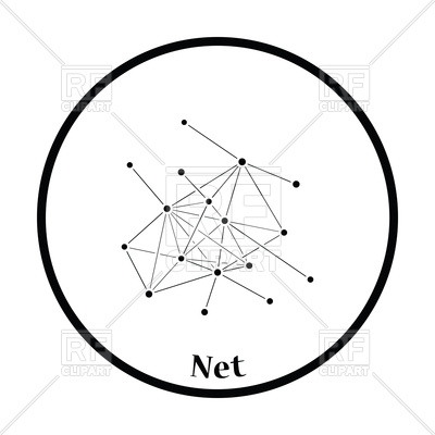 400x400 Thin Circle Design Of Connection Net Icon Royalty Free Vector Clip