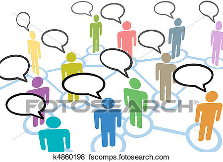 450x328 Clip Art Of People Talk Social Speech Communication Network