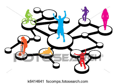 450x329 Clipart Of Social Media Connections Diagram K6414641