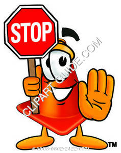 237x300 Clipart Cartoon Construction Cone Holding A Stop Sign