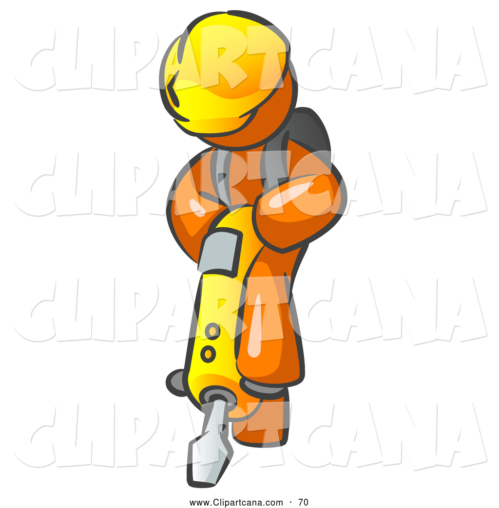 1024x1044 Vector Clip Art Of A Shiny Orange Construction Worker Man Wearing