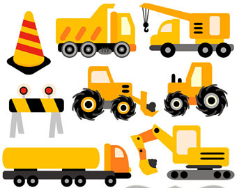 340x270 Under Construction Clipart, Digital Printable Art, Truck Clipart
