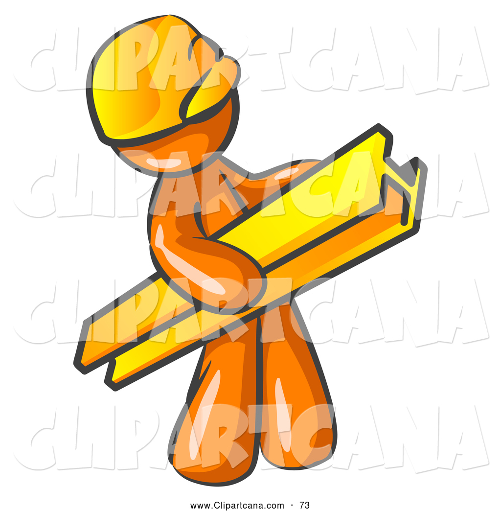 1024x1044 Vector Clip Art Of A Shiny Orange Man Construction Worker Wearing