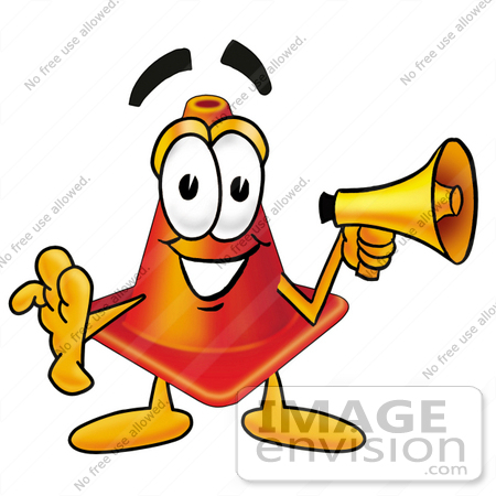 450x450 Clip Art Graphic Of A Construction Traffic Cone Cartoon Character